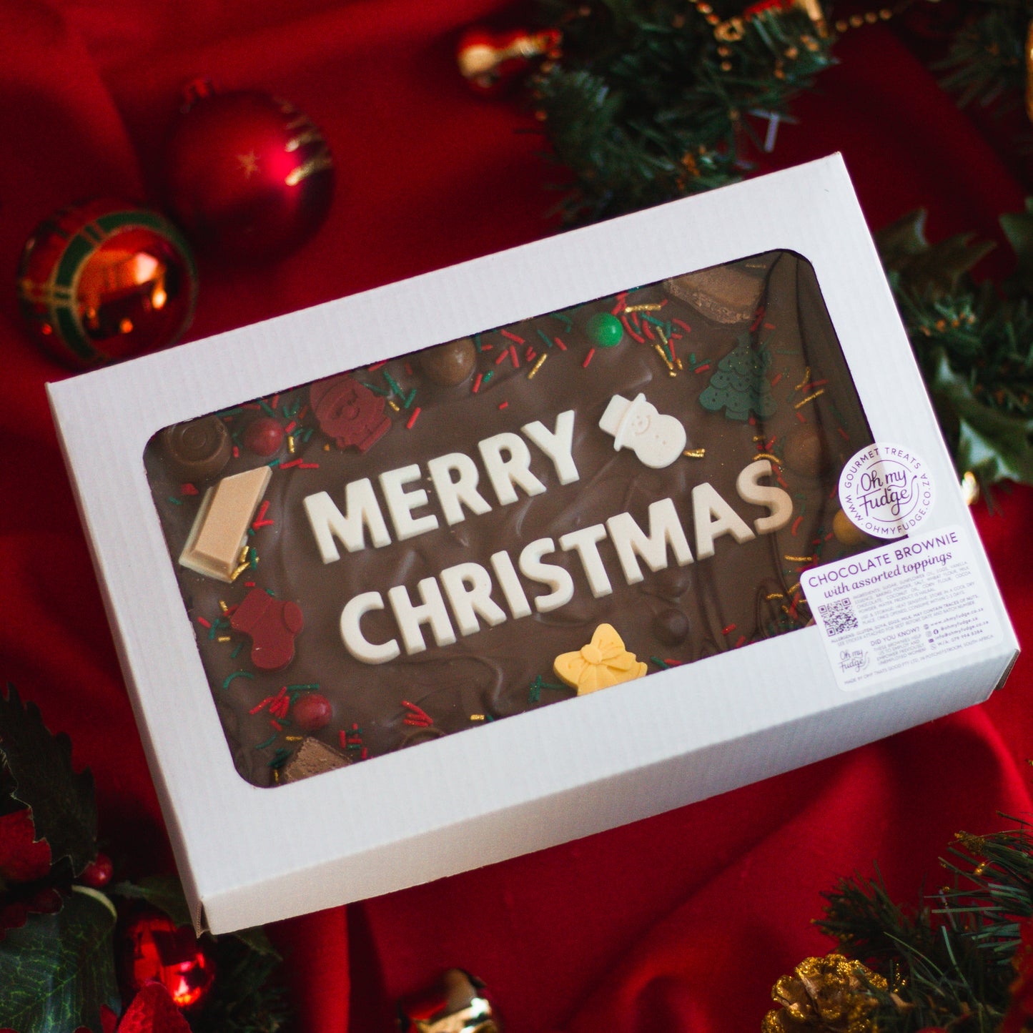 Festive Christmas Chocolate Brownie Slab