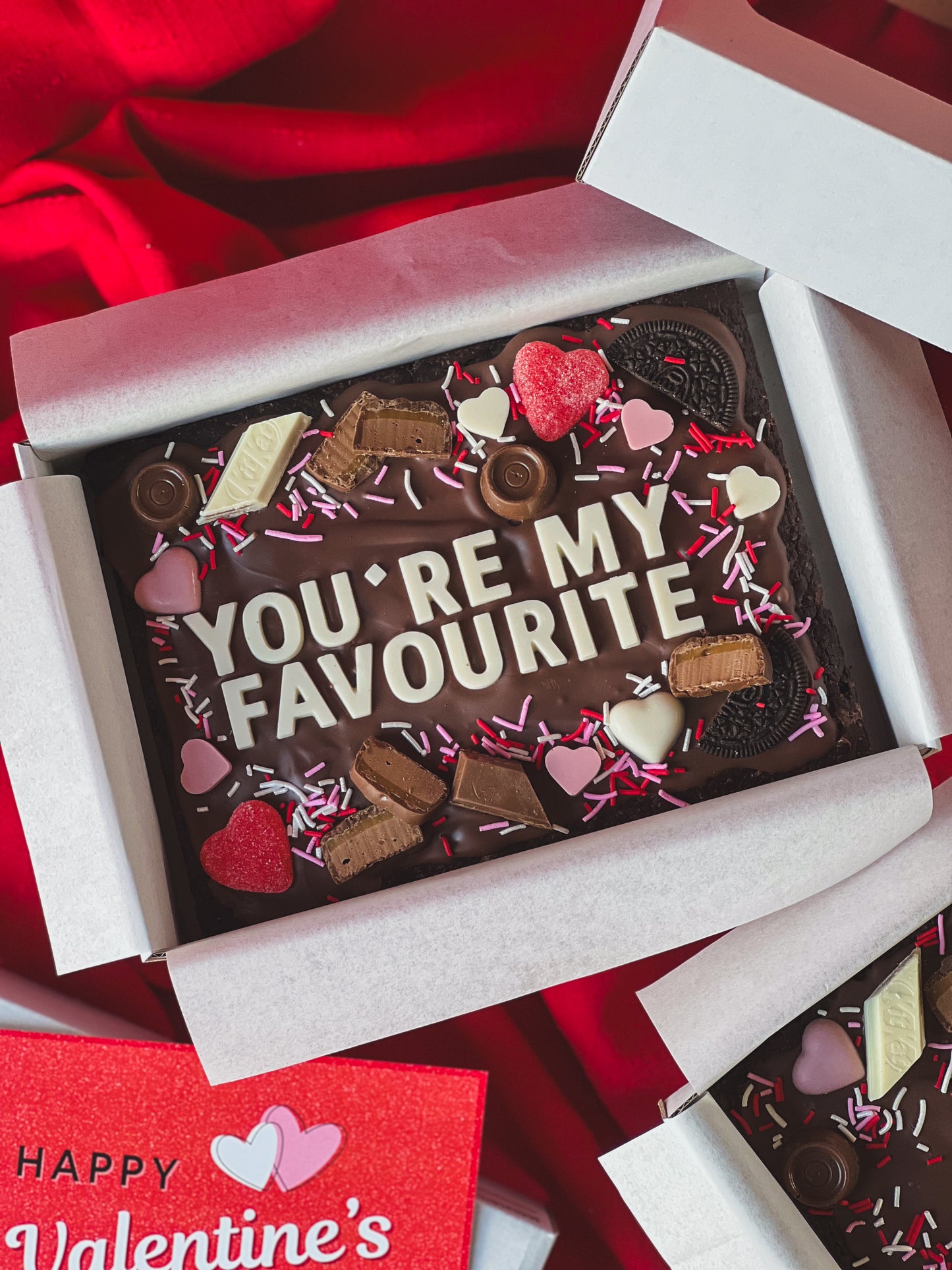 Valentine's Brownie Slab