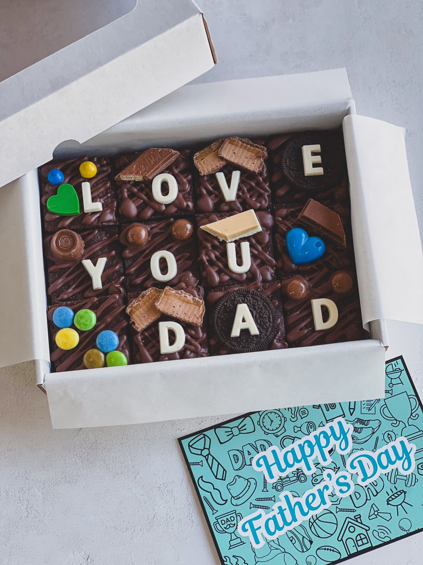 Father's Day Chocolate Brownies - Love You Dad
