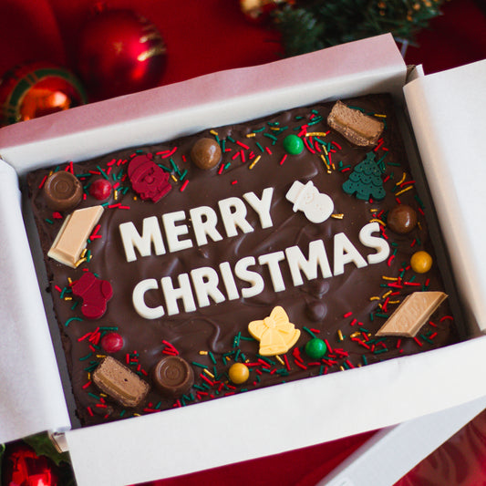 Festive Christmas Chocolate Brownie Slab